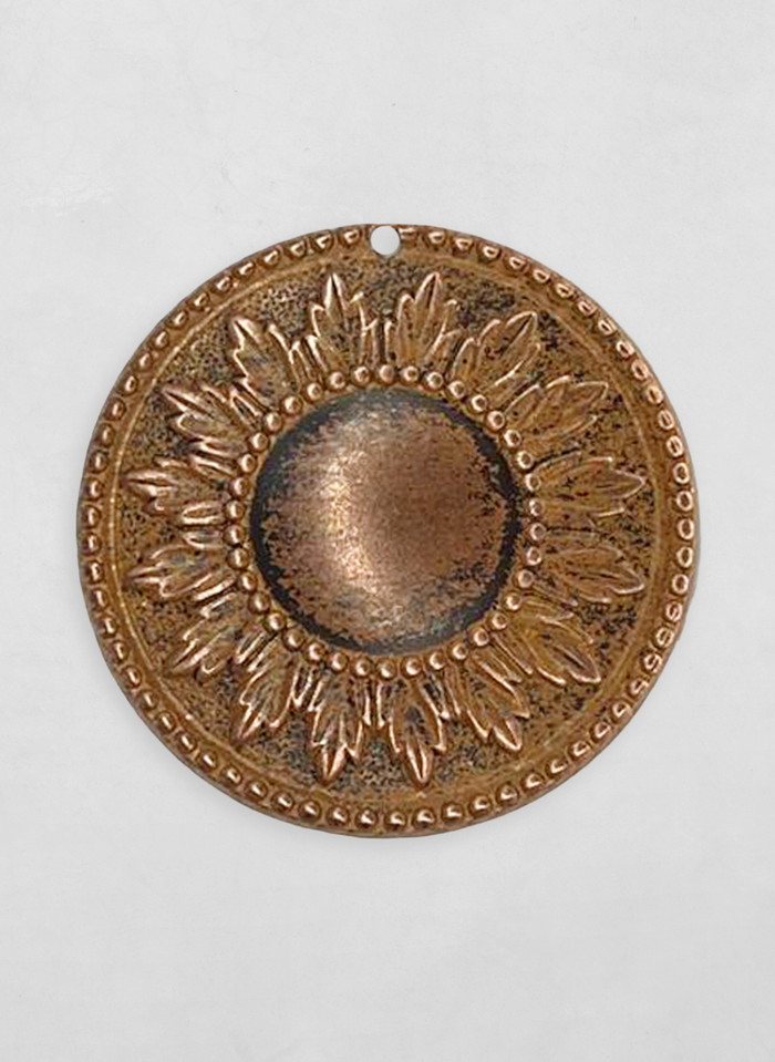 Bronze sunflower medallion ornament
