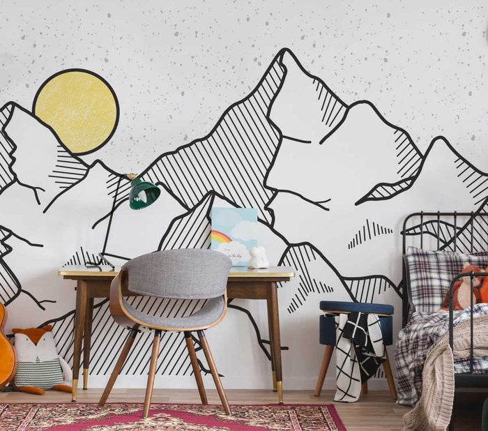 Abstract Mountain Painting Wall Mural-Wall Mural-Eazywallz