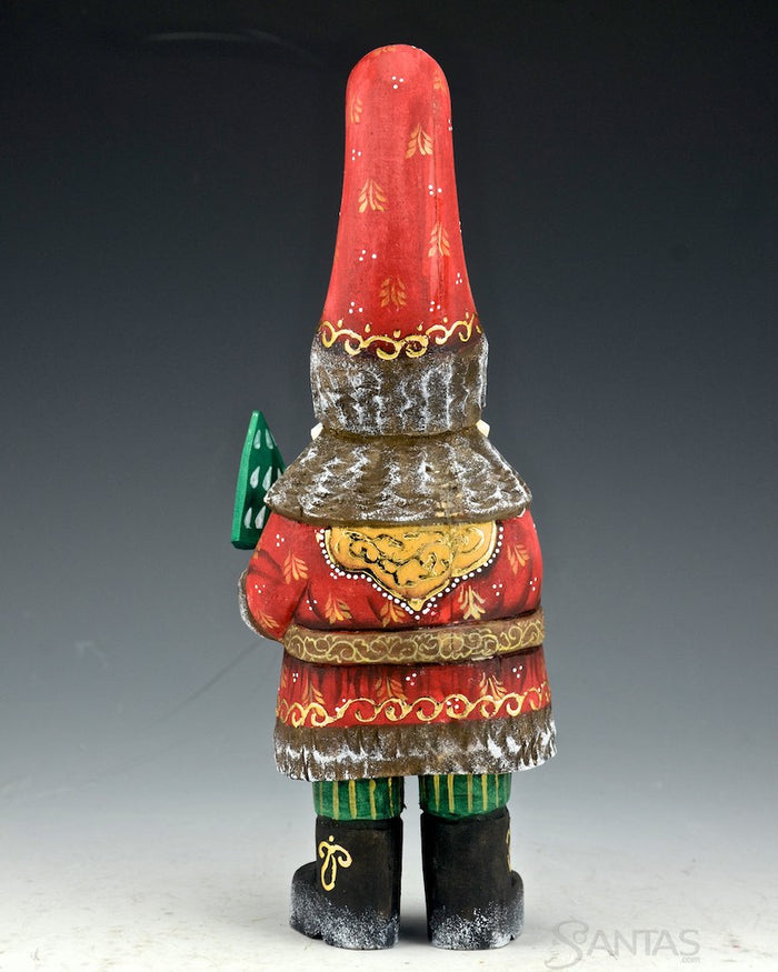 Tall Hat Russian Santa Claus with Tree