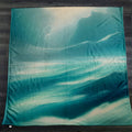 Teal Ocean Mist Landscape Artwork Fleece Sherpa Blanket