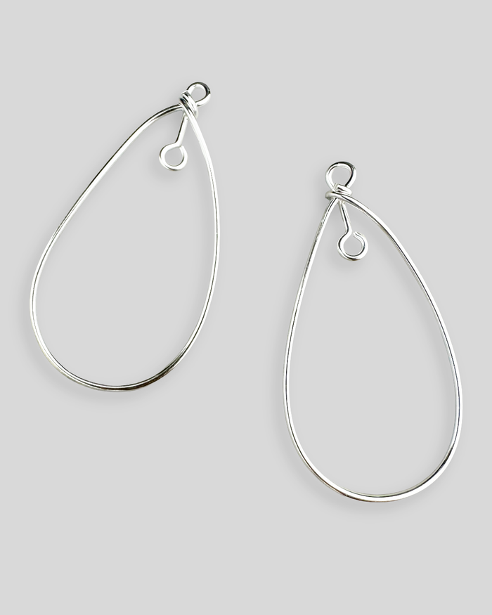 Teardrop Middle Loop Drop, 47x25mm, (2pc)