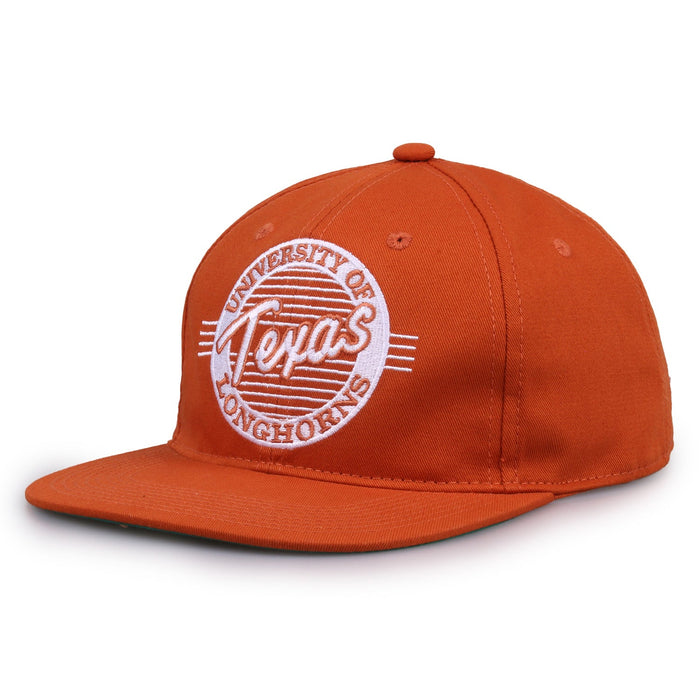 Texas Longhorns Retro Circle Snapback - Burnt Orange, alternate view 1