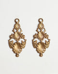 DP031 - Pair of antique brass floral pendants