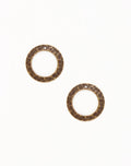 Hammered brass circle earrings