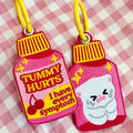 Tummy Hurts Medicine Embroidered Keychain