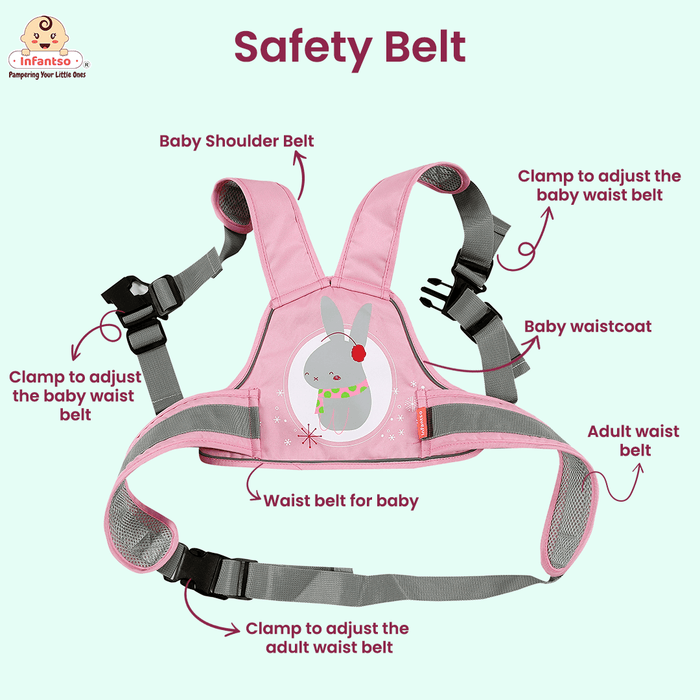 Two-wheeler Travel Safety Belt, Two Wheeler Baby Carrier For Kids