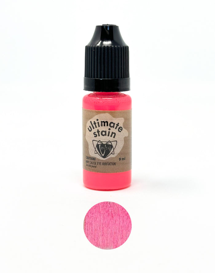 Neon pink stain bottle and swatch