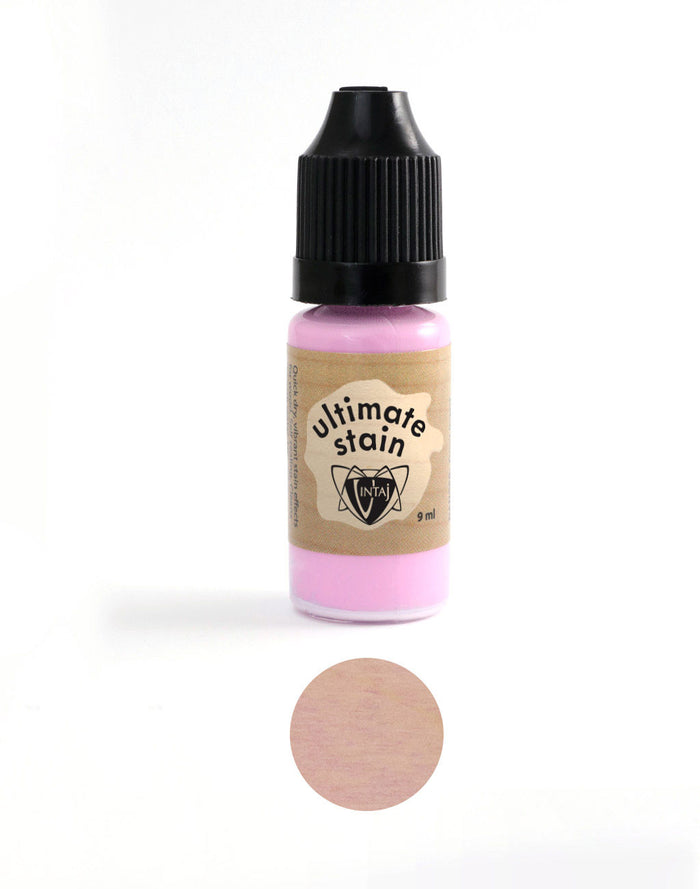 Lilac wash stain bottle and color swatch.