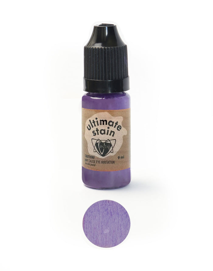 Plum colored Ultimate Stain bottle and swatch