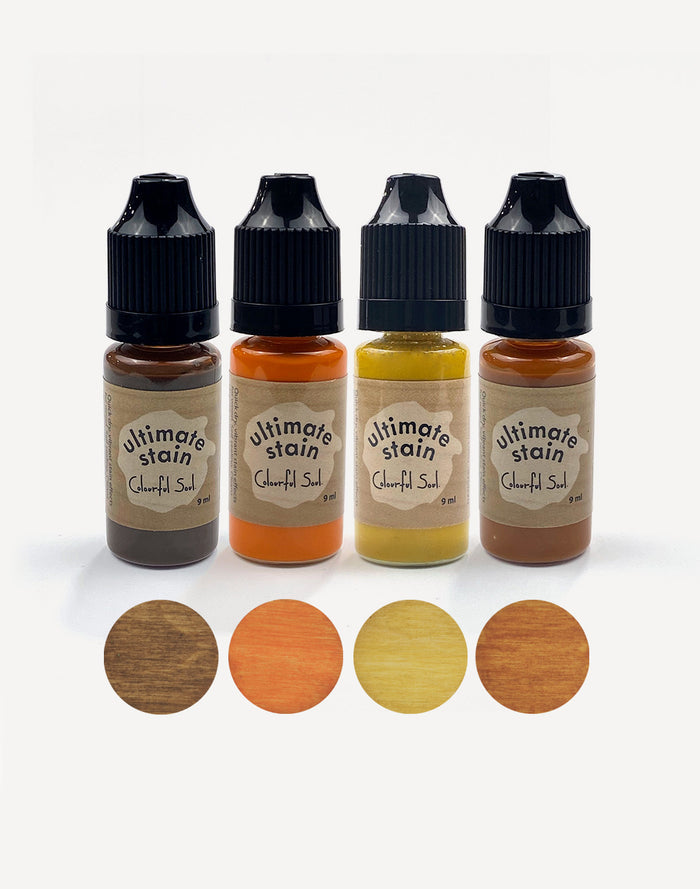 SETWOODTONES - Four wood stain colors and swatches