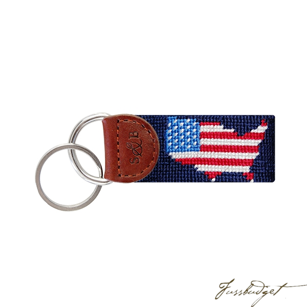 USA Map (Dark Navy) Needlepoint Key-Fussbudget.com