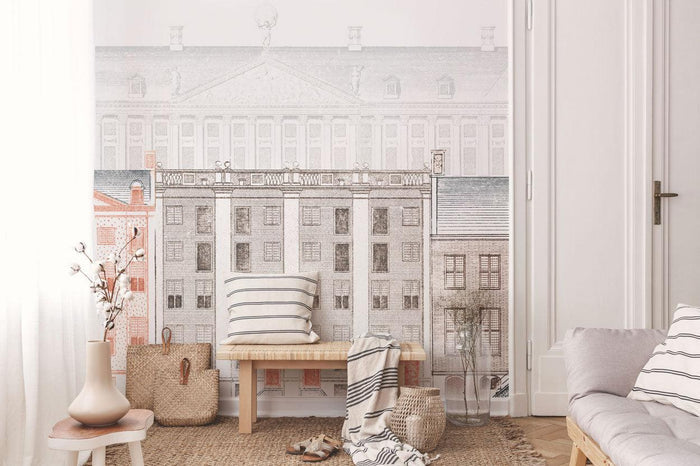 Vintage European Buildings Wall Mural-Wall Mural-Eazywallz