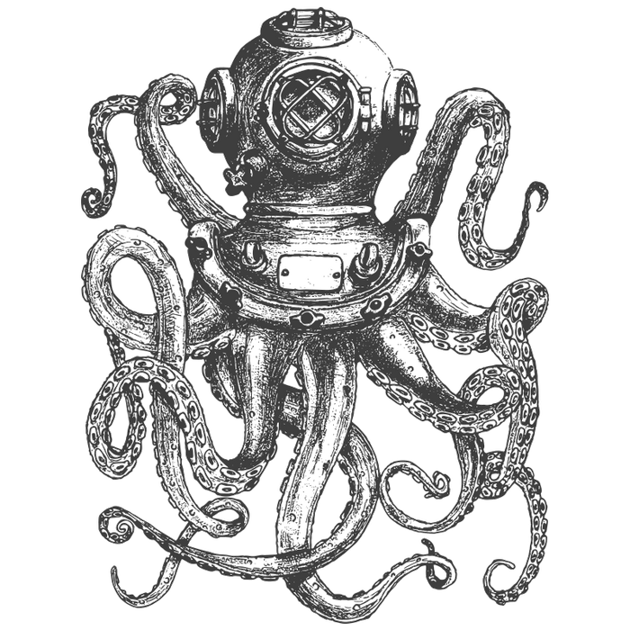Vintage Octopus Wall Decal-Wall Mural-Eazywallz