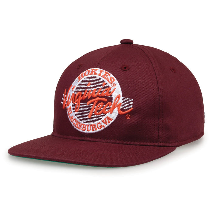Virginia Tech Hokies Retro Circle Snapback - Maroon, alternate view 1