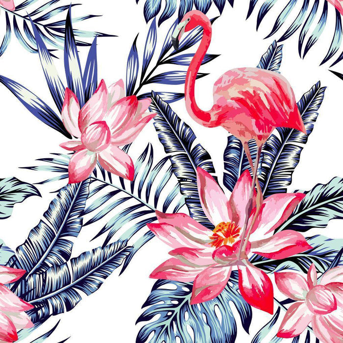 Water Color Pink Flamingo Wall Mural-Wall Mural-Eazywallz