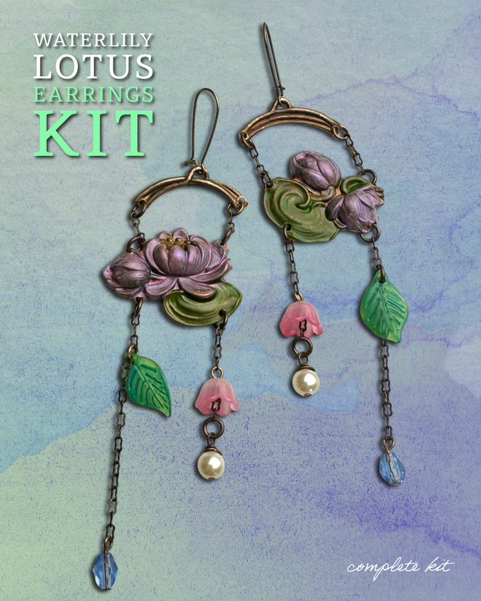Waterlily Lotus Earrings Complete Kit