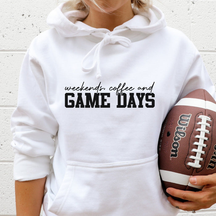 Weekends, Coffee and Game Days Football Graphic Hoodie - Trendznmore