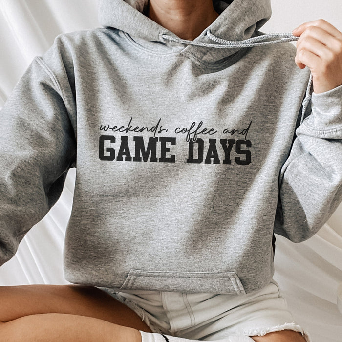 Weekends, Coffee and Game Days Football Graphic Hoodie - Trendznmore