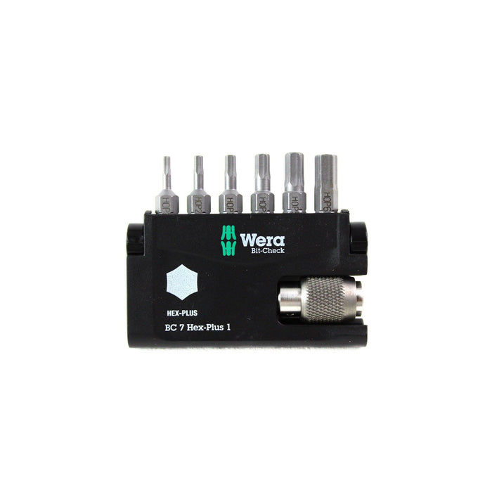Wera 05056168001 Bit-Check 7 Hex-Plus 1 Bits Assortment, Multi