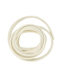 Rolled white leather trim
