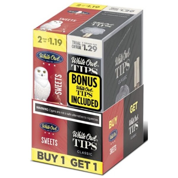White Owl Cigarillos - B1G1 Free - Prepriced $1.19 + Tips (30 Packs) Tobacco Product