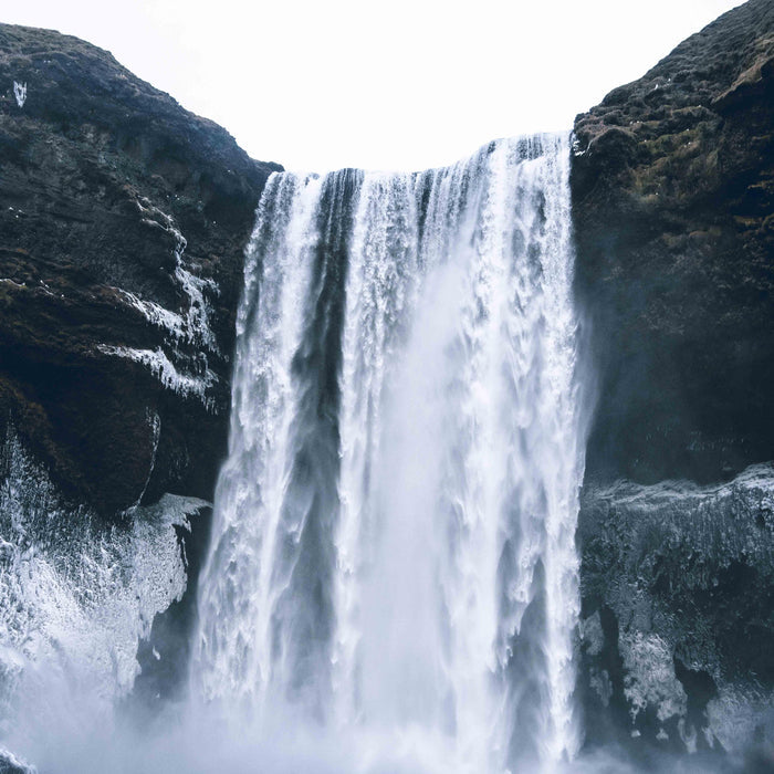 Winter Waterfall Mural Wallpaper-Wall Mural-Eazywallz