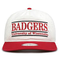Wisconsin Original Bar snapback hat with embroidered school design, front view