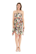 Women's Fairy Uneven Bottom Luau Dress in Neon Pastel Sunset