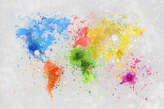 World Map Painting Wall Mural-Wall Mural-Eazywallz