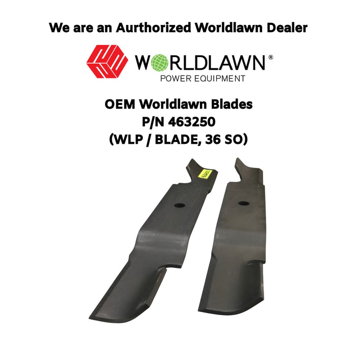 Worldlawn Blade 463250 For 36" Venom 2-Pack (OEM WLP / BLADE, 36 SO)