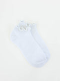 WSS Low Ruffle Socks -White