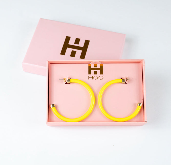 Yellow Hoop Earrings