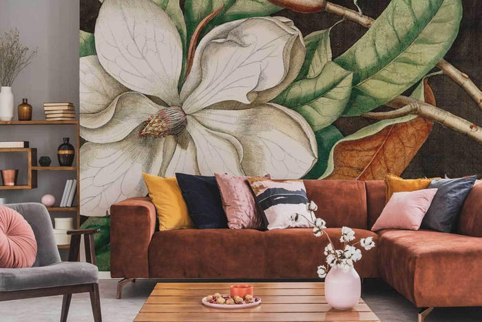 Yellow Lilly Wallpaper Mural-Wall Mural-Eazywallz