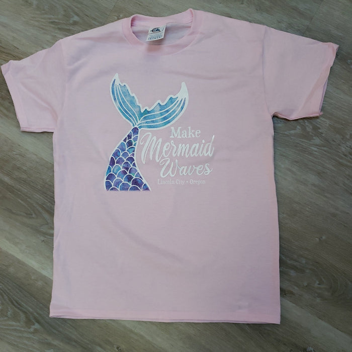Youth T-Shirt - Make Mermaid Waves Pink